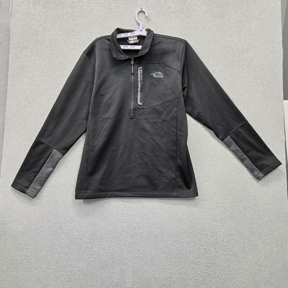 The North Face Men Sweatshirt L Black 1/2 Zip Pullover Fleece Canyonland